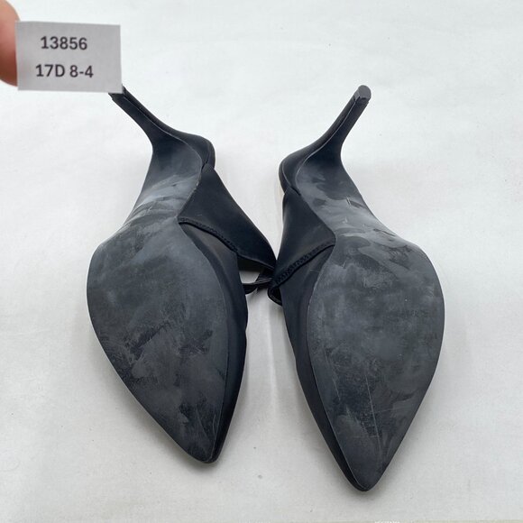 YDN Black Pointy Toe High Heel Mules Slip on Clogs Stiletto Slide Sandals Shoes - Picture 7 of 8